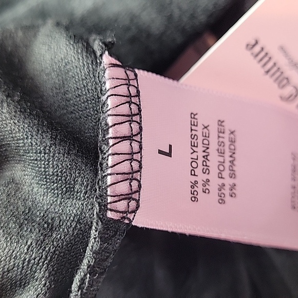 Juicy Couture 2pc set Black velour velvet pants + shirt Large - Picture 8 of 8